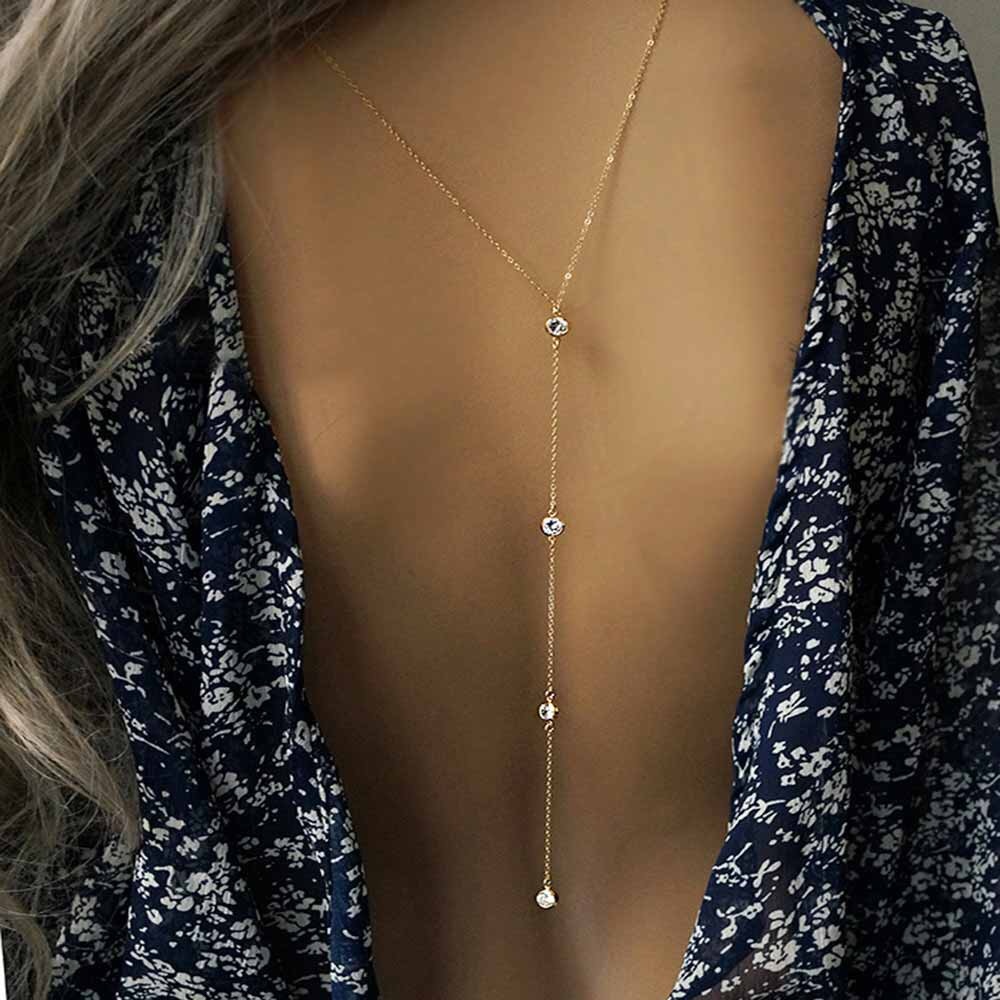Crystal Backdrop Back Body Necklace - Picture 3 of 10